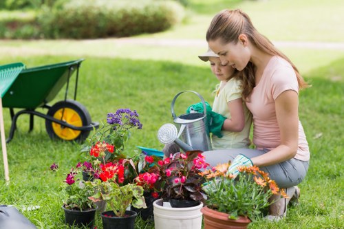 Experienced Kensington gardeners working on landscape design